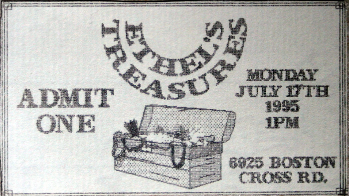 Ticket to Ethel's Treasures